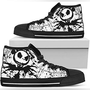 JACK SKELLINGTON UNISEX CANVAS SHOES – HIGH TOP KY31 Size 9 UNISEX